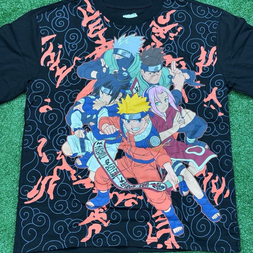 VIZ MEDIA x FREEZE  Naruto Graphic T Shirt Team 7 Black Shirt Oversized Fit